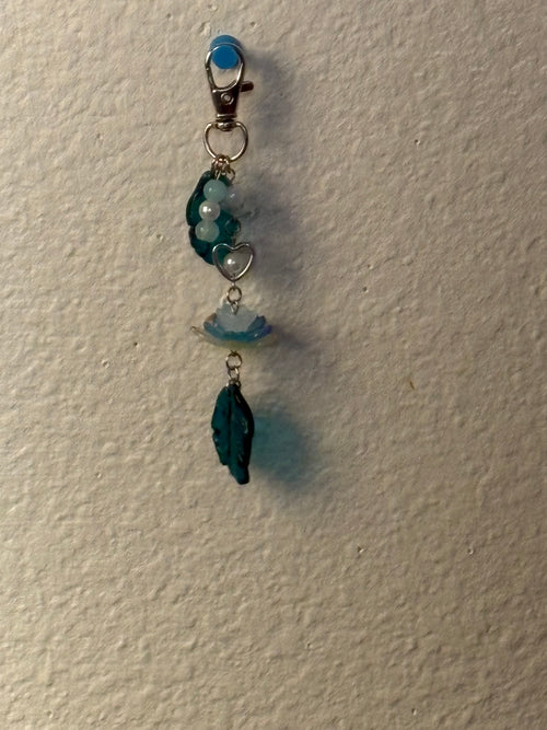 Dark Green Lotus Keychain